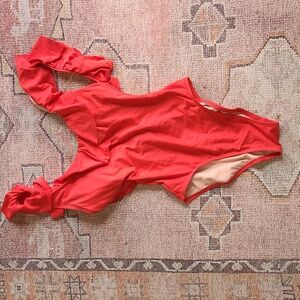 J crew size 0 ome piece ruffled swimsuit